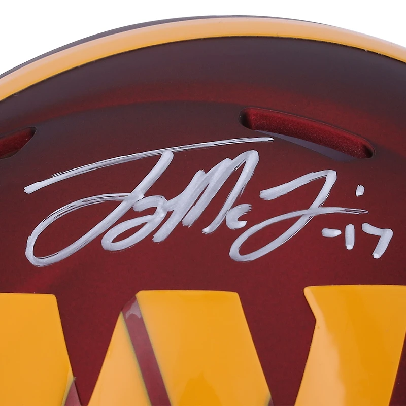 Casque Riddell Speed ​​Mini autographié par Terry McLaurin Washington Commanders