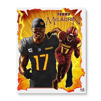 Tirage photo non signé de Terry McLaurin, Washington Commanders, 16" x 20" - Art de Brian Kong