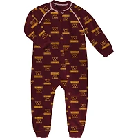 Pull à glissière raglan imprimé intégral Washington Commanders bordeaux pour tout-petit