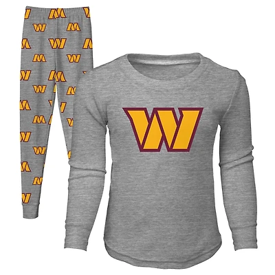 Ensemble de nuit avec t-shirt et pantalon Washington Commanders gris chiné pour tout-petit