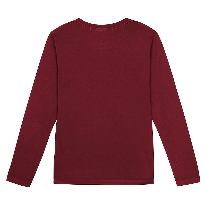 T-shirt de performance à manches longues Nike pour tout-petit, couleur bordeaux, Washington Commanders, légende emblématique.