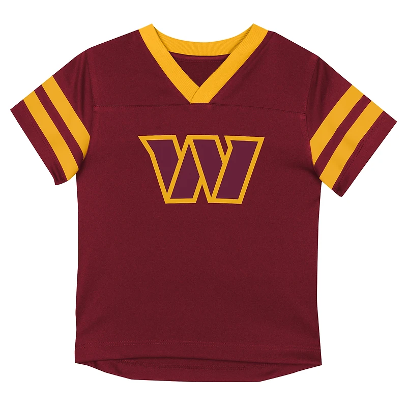 Toddler Outerstuff Burgundy/Gold Washington Commanders Red Zone V-Neck T-Shirt & Pants Set