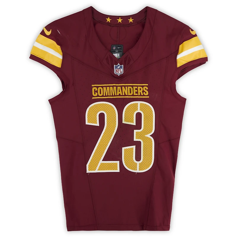 Trey Amos Washington Commanders Game-Used #23 Burgundy Nike Jersey vs. Green Bay Packers on September 11, 2025