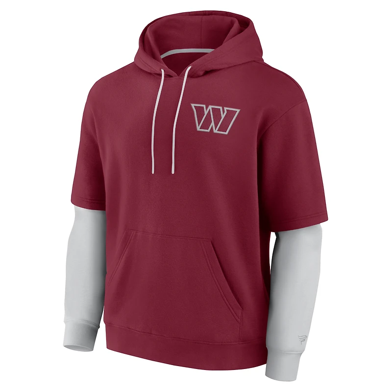 Sweat à capuche unisexe Fanatics Bordeaux Washington Commanders Sleek Elements