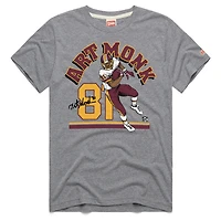 T-shirt unisexe en mélange de trois matières, hommage à l'art Monk Gray Washington Commanders, illustration classique joueurs retraités