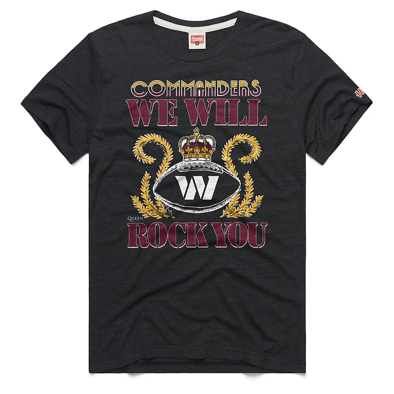 T-shirt unisexe Hommage Charcoal Washington Commanders 2026 NFL Calendar Queen Tri-Blend