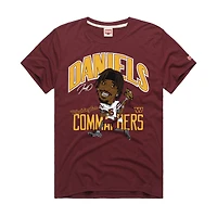 Unisex Homage Jayden Daniels Burgundy Washington Commanders Caricature Player Graphic Tri-Blend T-Shirt