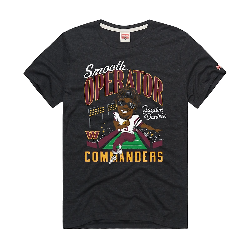 T-shirt unisexe hommage à Jayden Daniels, anthracite, Washington Commanders, caricature, joueur, graphique, tri-blend