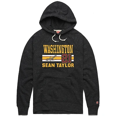 Unisex Homage Sean Taylor Charcoal Washington Commanders Name & Number Tri-Blend Pullover Hoodie