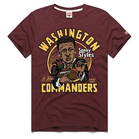 Unisex Homage Sonny Styles Burgundy Washington Commanders Caricature Tri-Blend T-Shirt