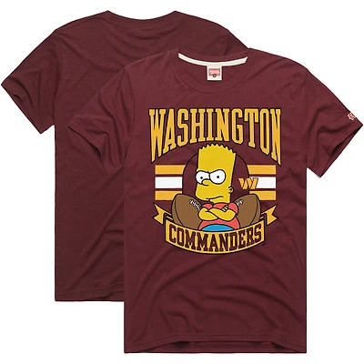 Unisex Homage x The Simpsons Burgundy Washington Commanders Tri-Blend T-Shirt
