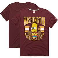 Unisex Homage x The Simpsons Burgundy Washington Commanders Tri-Blend T-Shirt