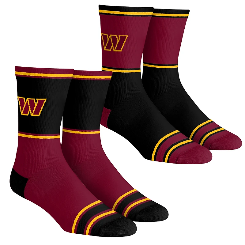 Unisex Rock Em Socks Washington Commanders 2-Pack Color Block Crew Set