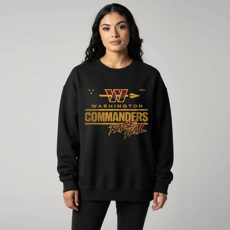 Unisex The Wild Collective Black Washington Commanders Raise Hail Logo Sweatshirt