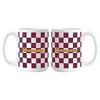 Lot de 2 tasses à motif de damier Washington Commanders de 15 oz