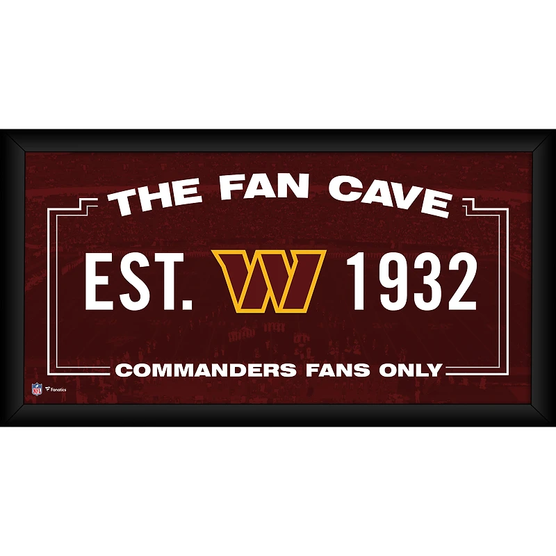 Washington Commanders Framed 10" x 20" Fan Cave Collage