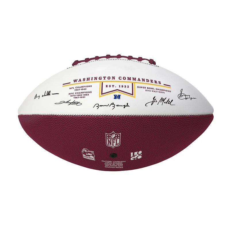 Ballon de football signature des Washington Commanders Legends