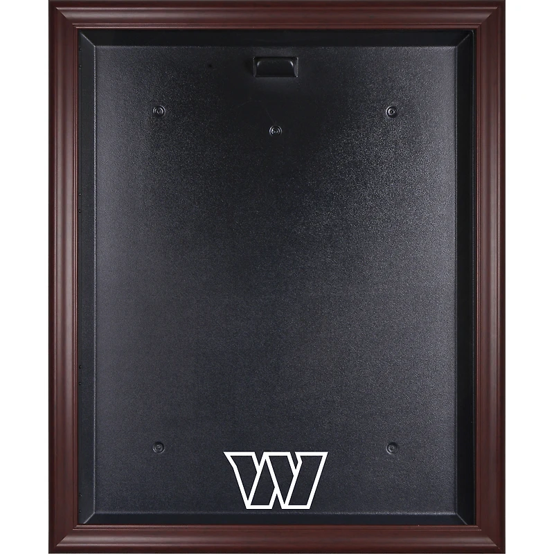 Vitrine de présentation du maillot avec logo encadré en acajou des Washington Commanders