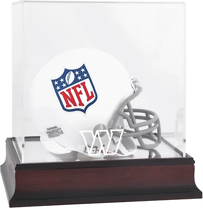 Présentoir pour mini casque avec logo de l'équipe en acajou des Washington Commanders