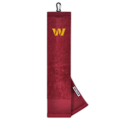 Serviette de golf brodée WinCraft Washington Commanders 16" x 25" (face/club) à trois volets