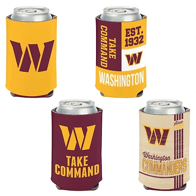 WinCraft Washington Commandants, paquet de 4 12 oz. Ensemble refroidisseur de canettes
