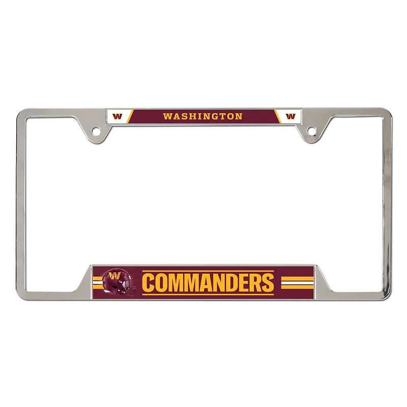 Cadre de plaque d'immatriculation en métal chromé WinCraft Washington Commanders