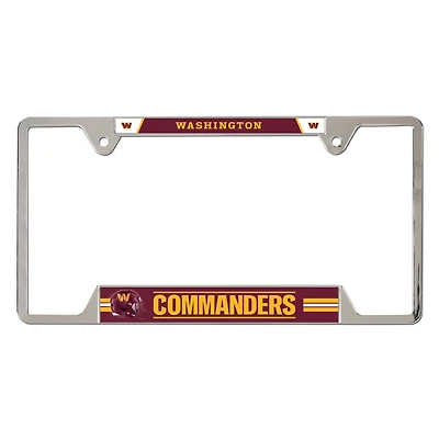 Cadre de plaque d'immatriculation en métal chromé WinCraft Washington Commanders