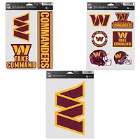 WinCraft Washington Commanders Three-Pack Fan Decal Set