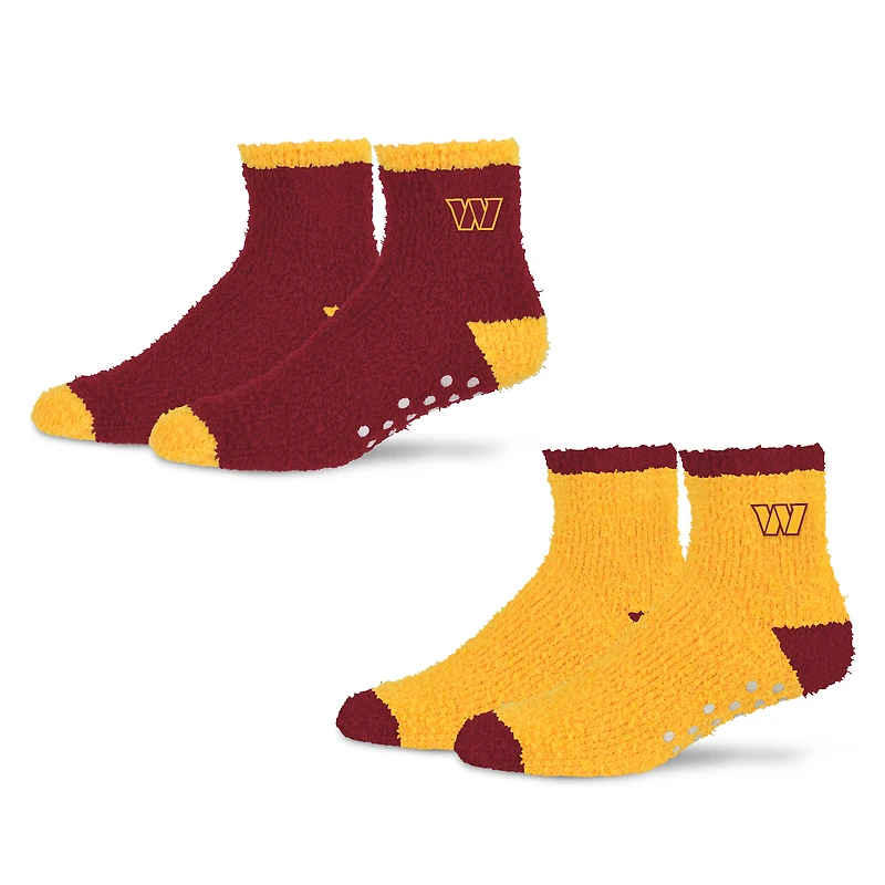 Lot de 2 paires de chaussettes douillettes pour femme Starter Bordeaux/Or Washington Commanders Domicile et Extérieur