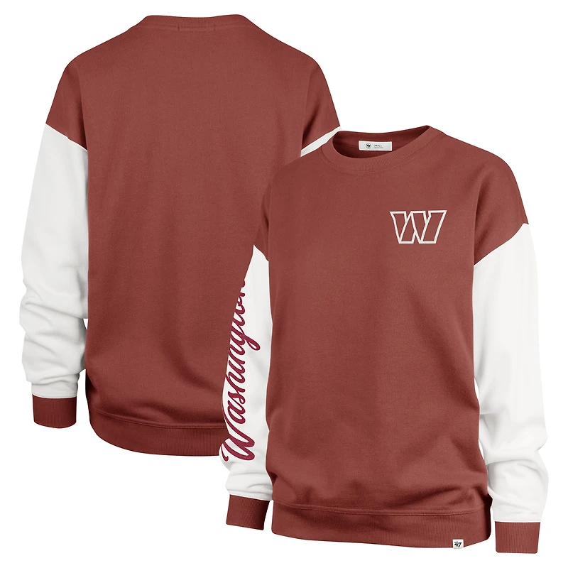 Sweat-shirt à enfiler Rise Andie pour femme, bordeaux, Washington Commanders Double Header '47