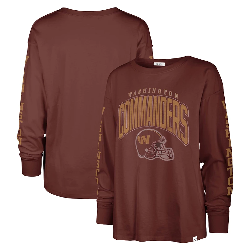 T-shirt léger à manches longues pour femmes '47 Burgundy Washington Commanders Tom Cat