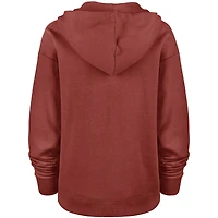 Women's '47 Heathered Burgundy Washington Commanders Color Rise Kennedy Pullover V-Neck Hoodie