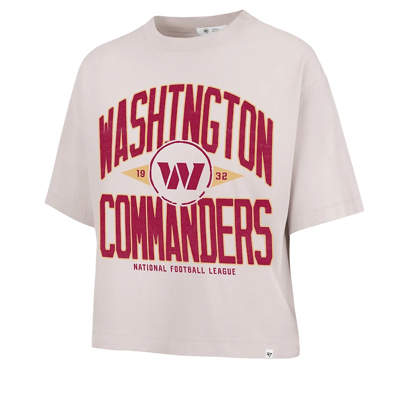 Women's '47 Natural Washington Commanders Cropped Windthrow Ravine T-Shirt