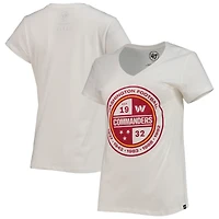 T-shirt à col en V Ultra Rival Washington Commanders Imprint '47 pour femme, blanc