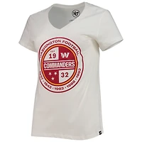 T-shirt à col en V Ultra Rival Washington Commanders Imprint '47 pour femme, blanc