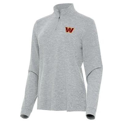 Veste zippée quart de tour Antigua Heather Grey Washington Commanders Mentor pour femme