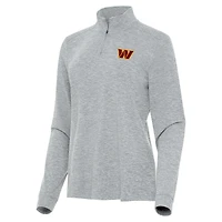 Veste zippée quart de tour Antigua Heather Grey Washington Commanders Mentor pour femme