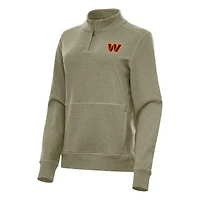 Veste zippée quart de tour Washington Commanders Crush pour femme, couleur olive chinée Antigua