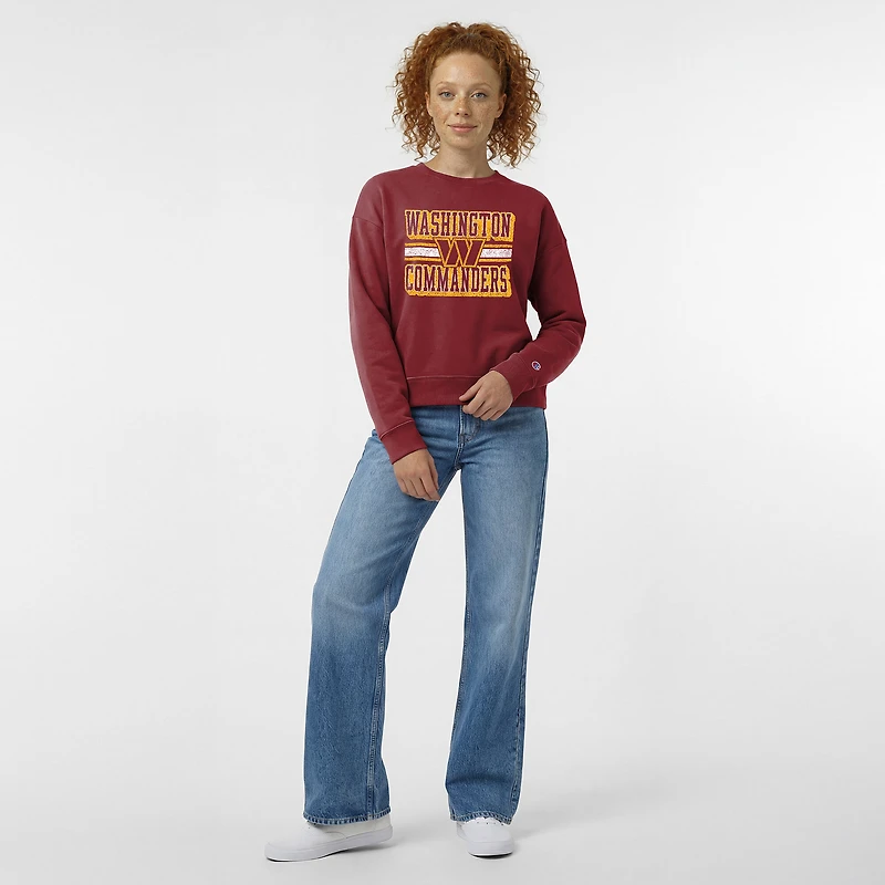 Women's Champion  Burgundy Washington Commanders Powerblend Fleece Sweatshirt
