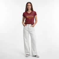 T-shirt à col en V Champion bordeaux Washington Commanders Triumph pour femme
