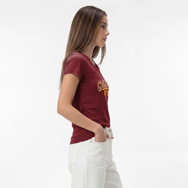 Women's Champion Burgundy Washington Commanders Triumph Tri-Blend V-Neck T-Shirt