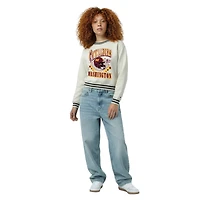 Sweat-shirt en polaire à tissage inversé crème Champion Washington Commanders pour femme