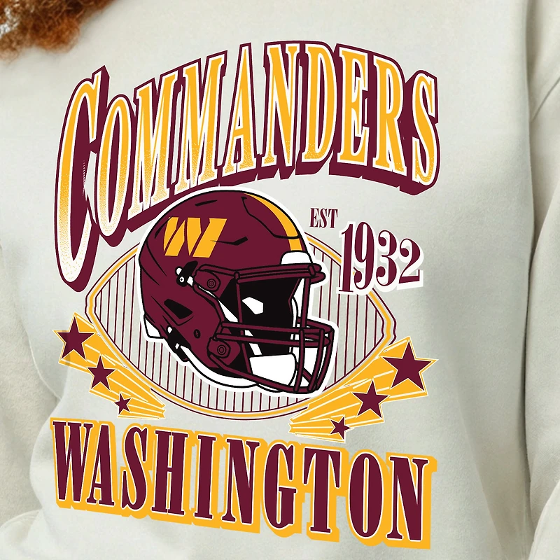 Women's Champion  Cream Washington Commanders Reverse Weave Fleece Sweatshirt