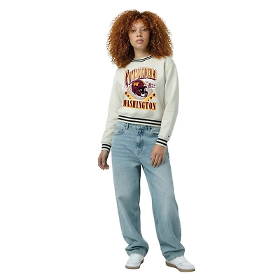Women's Champion  Cream Washington Commanders Reverse Weave Fleece Sweatshirt