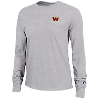 Women's Champion Heather Gray Washington Commanders Core Long-Sleeve T-Shirt