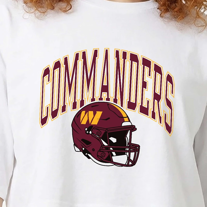 T-shirt court boyfriend blanc Champion Washington Commanders pour femmes