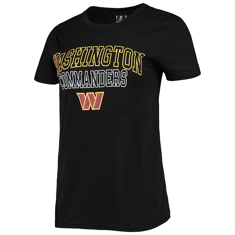 Ensemble de pyjama et pantalon Washington Commanders Quest Concepts Sport noir/anthracite chiné pour femme