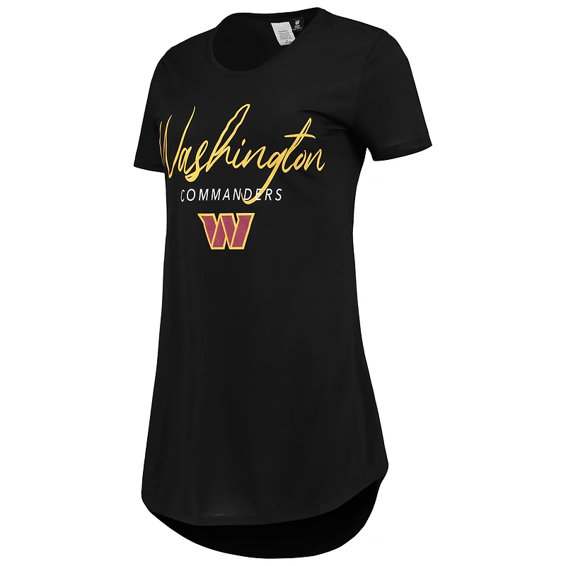 Concepts Sport Chemise de nuit en maille Washington Commanders Marathon noire pour femme