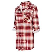 Chemise de nuit en tricot à carreaux Ashford Washington Commanders Bordeaux Concepts Sport pour femme