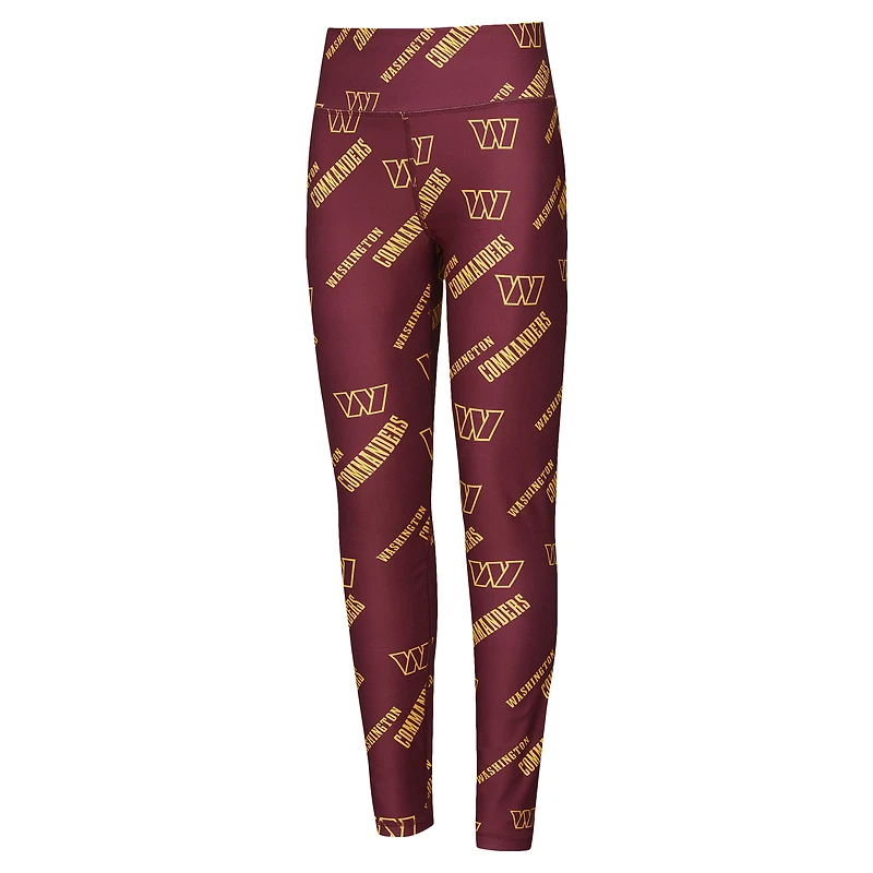 Women's Concepts Sport Burgundy Washington Commanders Breakthrough Allover Print Knit Sleep Leggings
